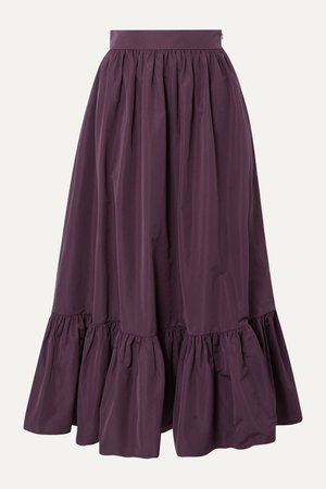 Purple Tiered cotton-blend poplin midi skirt | Valentino | NET-A-PORTER