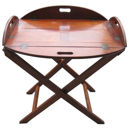 19th Century English Mahogany Butlers Tray Table For Sale at 1stDibs