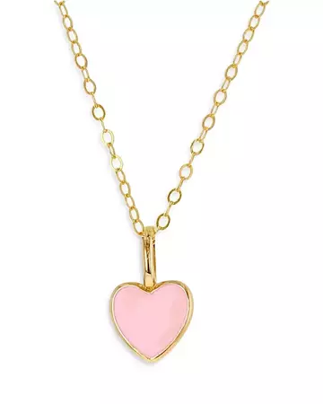 Rachel Reid 14K Yellow Gold Black Enamel Heart Pendant Necklace