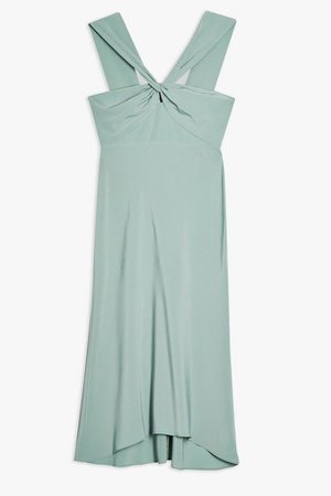 Blue Twist Halter Midi Dress | Topshop green