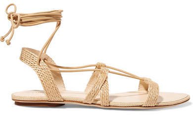 Sienna Woven Raffia And Leather Sandals