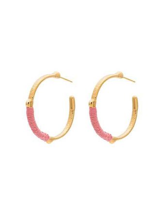 Marte Frisnes Gold Metallic And Pink Dido Sterling Silver Hoop Earrings - Farfetch