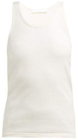 Ribbed Cotton Tank Top - Womens - Ivory