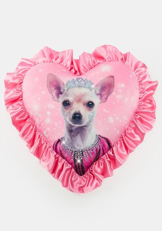 Dolls Home Princess Chihuahua Heart Pillow - Pink – Dolls Kill