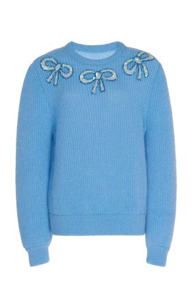 Bow-Accented Wool Sweater by Alessandra Rich | Moda Operandi