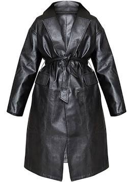 PLT leather trench coat -