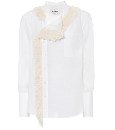 Monse - Fringe-collar cotton and linen shirt | Mytheresa