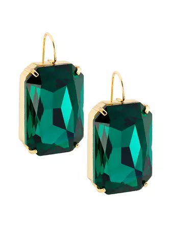 Shop Kenneth Jay Lane 14K-Gold-Plated & Glass Crystal Drop Earrings | Saks Fifth Avenue