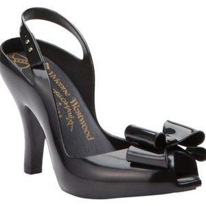 Vivienne Westwood | Shoes | Vivienne Westwood Black Pinup Peep Open Toe Bow P | Poshmark