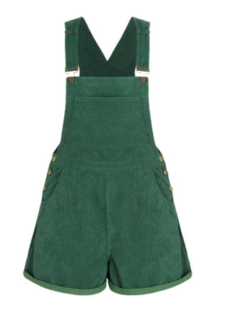 Cider green plus size overalls shorts