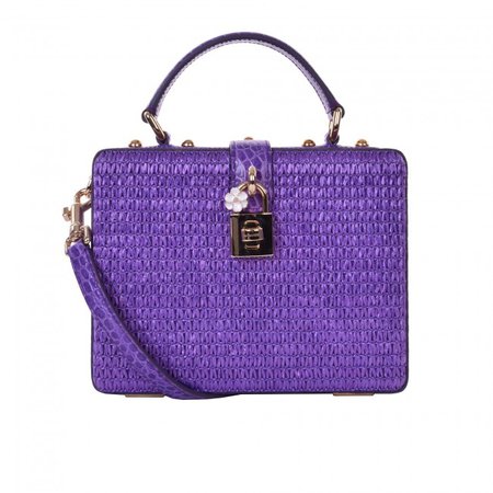 DOLCE & GABBANA Croco Raffia Bag DOLCE BOX Purple
