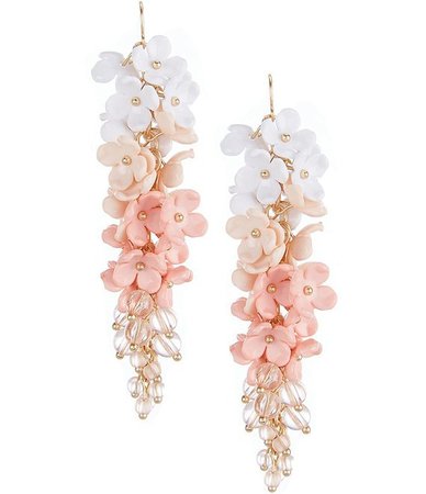 Natasha Accessories Floral Ombre Statement Drop Earrings