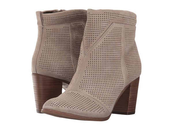 TOMS - Lunata Bootie (Desert Taupe Suede Perforated) Women's Zip Boots