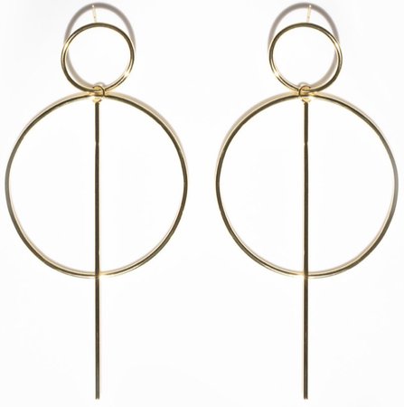 Gold Circle dangle earring