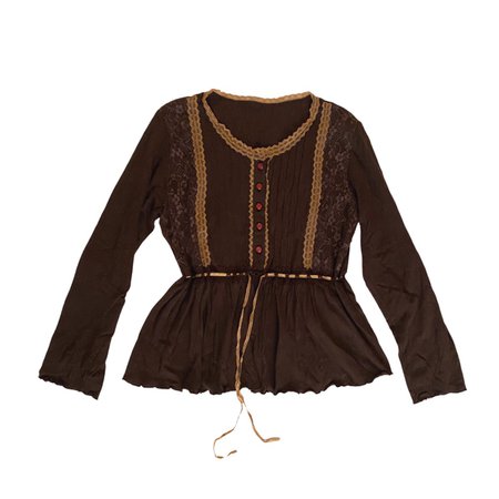 axes femme brown lace fairy top