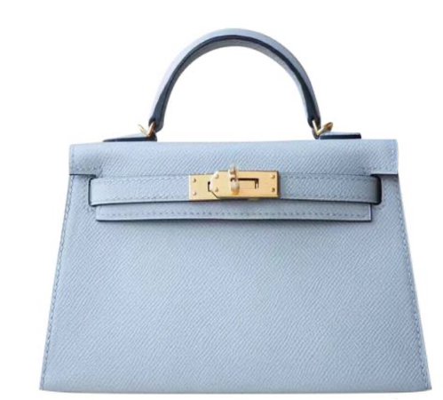 Hermes Kelly Bag Grey Blue
