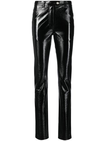 Courrèges faux-leather Slim Trousers - Farfetch