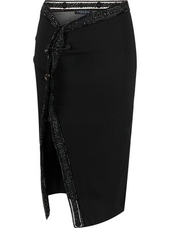 Versace safety-pin front-slit Skirt - Farfetch