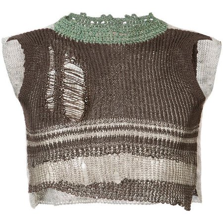 vivienne westwood distressed knit cropped sweater