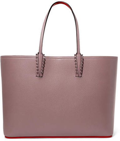 Cabata Spiked Textured-leather Tote - Blush