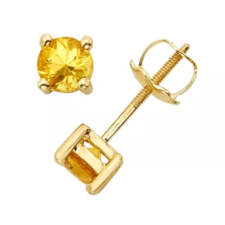 The Regal Collection Yellow Sapphire 14k Gold Stud Earrings