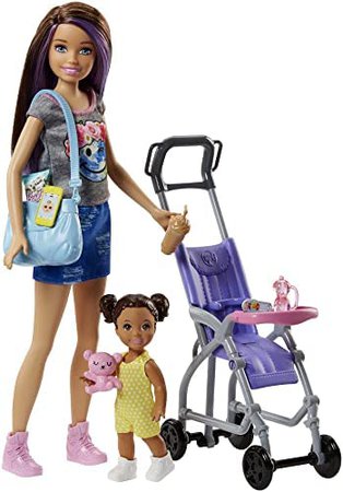 Amazon.com: Barbie Nursery Playset with Skipper Babysitters Doll, 2 Baby Dolls, Crib and 10+ Pieces of Working Baby Gear and Themed Toys, Gift Set for 3 to 7 Year Olds, Multicolor : Barbie: Toys & Games