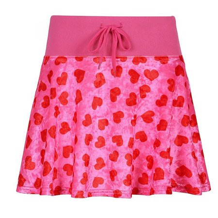 Pink Heart Velvet Mini Skirt | Own Saviour