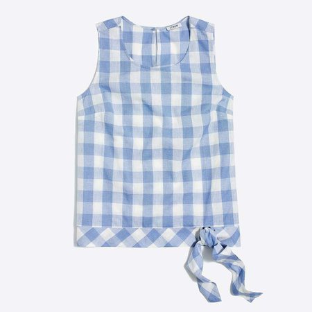 Gingham side-tie shell