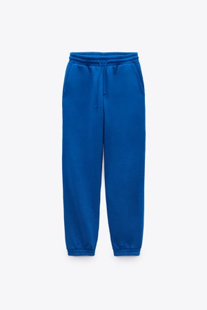 Blue Cuffed Sweatpants | ZARA