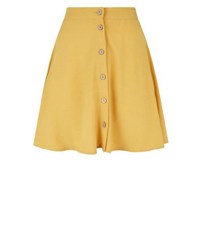 Mustard Button Up Mini Skirt | New Look