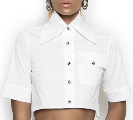 the skinny button down top by Aci Nae
