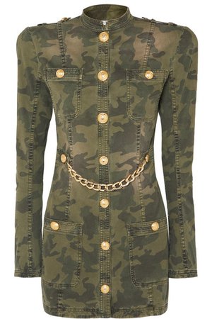 Balmain | Veste en coton mélangé à imprimé camouflage et à chaîne | NET-A-PORTER.COM