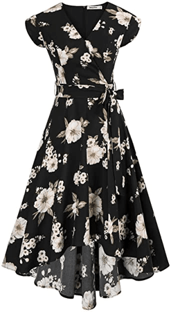 Floral Black Dress - JASAMBAC