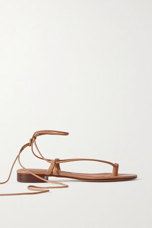 Beige Ava leather sandals | Emme Parsons | NET-A-PORTER