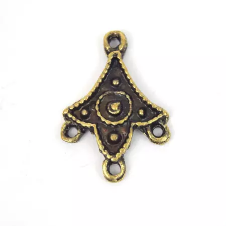 Antique Brass Plated Copper Embellished Chandelier Charm/Pendant with- – Only Beads