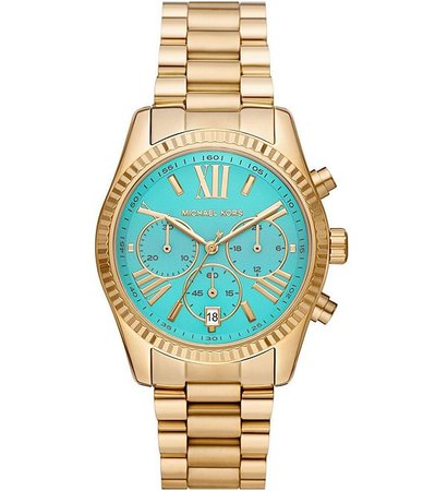 Michael Kors Lexington Chronograph Gold-Tone Stainless Steel Bracelet Watch