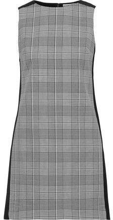 Clyde Prince Of Wales Checked Woven And Cady Mini Dress