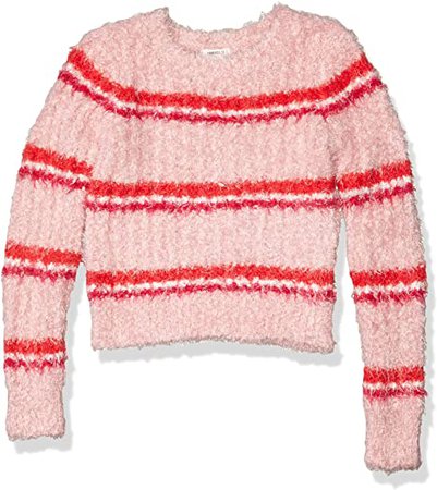 Amazon.com: Forever 21 Girls' Big Striped Eyelash Boucle Sweater: Clothing