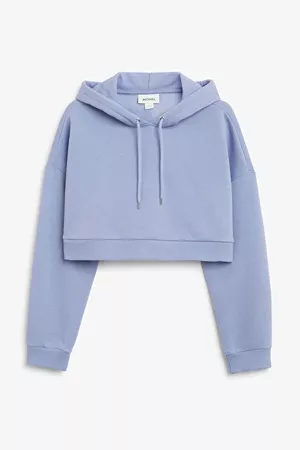 Cropped hoodie - Blue - Hoodies - Monki WW