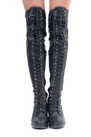 black thigh lace boots