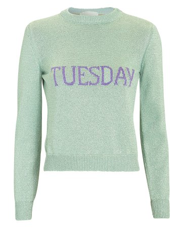 Tuesday Mint Green Lurex Sweater