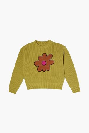 Girls Flower Graphic Sweater (Kids)
