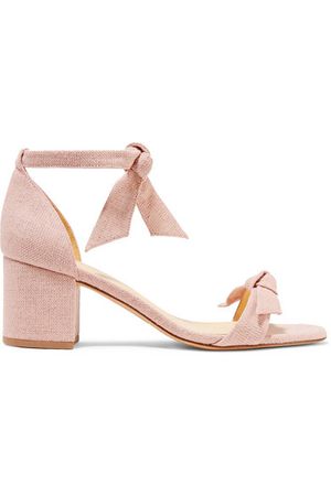 Alexandre Birman | Clarita bow-embellished linen sandals | NET-A-PORTER.COM