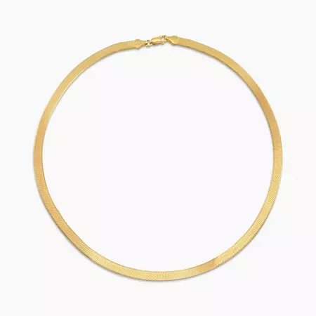Herringbone Engraved Chain Necklace - Gold Vermeil - Oak & Luna