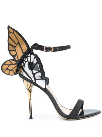 Shop black & gold Sophia Webster Faw butterfly sandals with Express Delivery - Farfetch