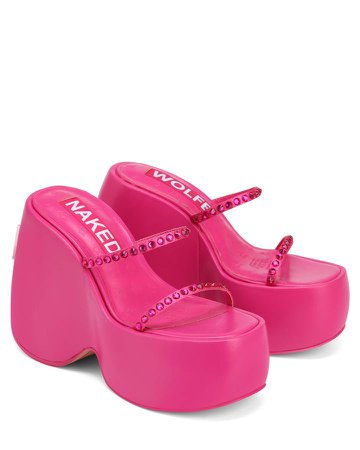 *clipped by @luci-her* Naked Wolfe Pink Platform Sandals