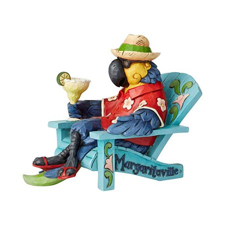 Amazon.com: Enesco Margaritaville by Jim Shore Parrot in Beach Chair Figurine, 5.8": Home & Kitchen