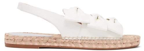 Bonnie Bow Leather Slingback Espadrille Sandals - Womens - White