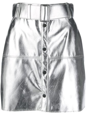 Shop silver MSGM metallic belted mini skirt with Express Delivery - Farfetch