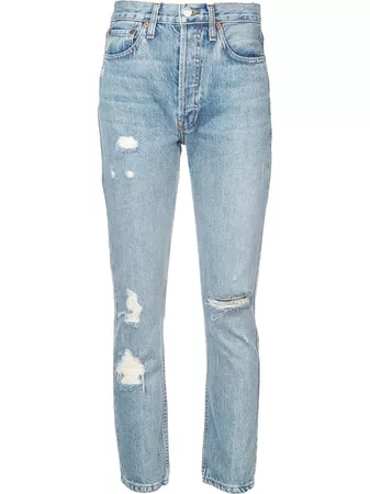 Re/Done Distressed slim-fit Jeans - Farfetch